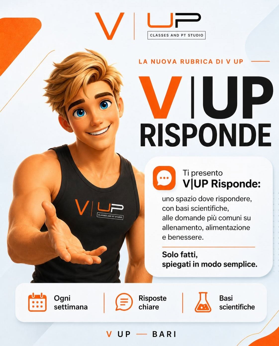 Grafica della rubrica V UP Risponde